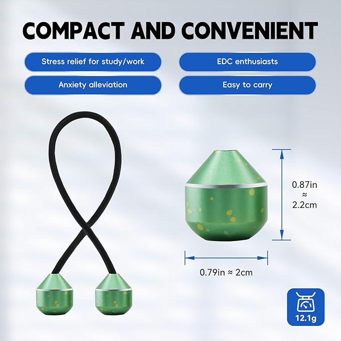 Fidget Beads, Metal Fidget Toy EDC Anxiety Relief Toy for Men Women Teens Skill Players Stress Relief Toys(A-Gold&Gree)