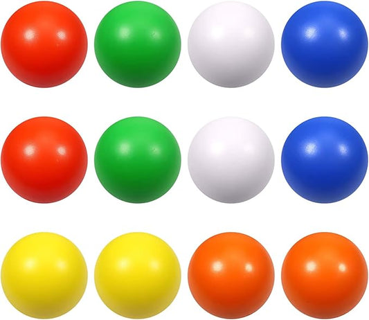12 Pcs 6 Colors Foam Stress Ball Squeeze Stress Relief Balls for Kids and Adults Hand Exercise Sensory Relief Toys for Anxiety ADHD Autism （6 Colors）