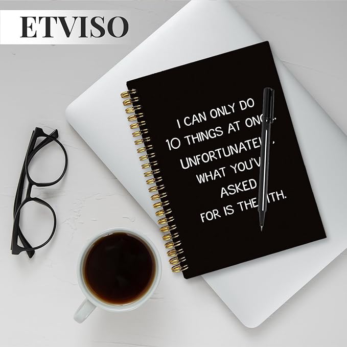 Funny Office Supplies Notebook, Work Notebooks for Note Taking, Work Journal for Women Men Coworkers, I Can Do 10 Things at Once Funny Hardcover Spiral Notebooks 5.5x8.3 Inch