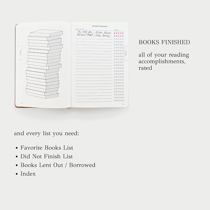 KUNITSA CO. Reading Journal for Avid Readers (104 reviews). Gift for Book Lovers. Review and Track Your Reading (Blush, Avid Reader Edition)