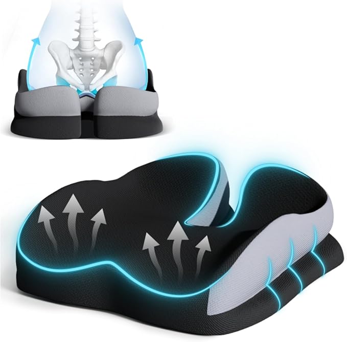 Seat Cushions for Office Chairs Wheelchair Cushion for Long Sitting Back Pain，Memory Foam Seat Car Computer Desk Chair Cushion，Coccyx Cushion for Tailbone Pain Relief Cushion Office Chair Butt Pillow