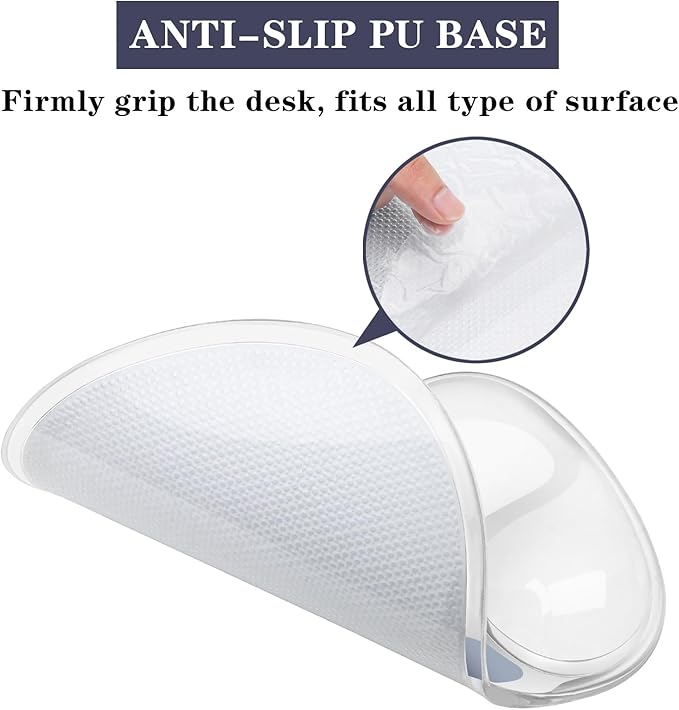 Mouse Pad with Wrist Rest,Ergonomic Mouse Pad with Comfortable Gel Wrist Rest Support and Non-Slip PU Base for Easy Typing Pain Relief, Durable and Washable (Transparent Black Gradient)