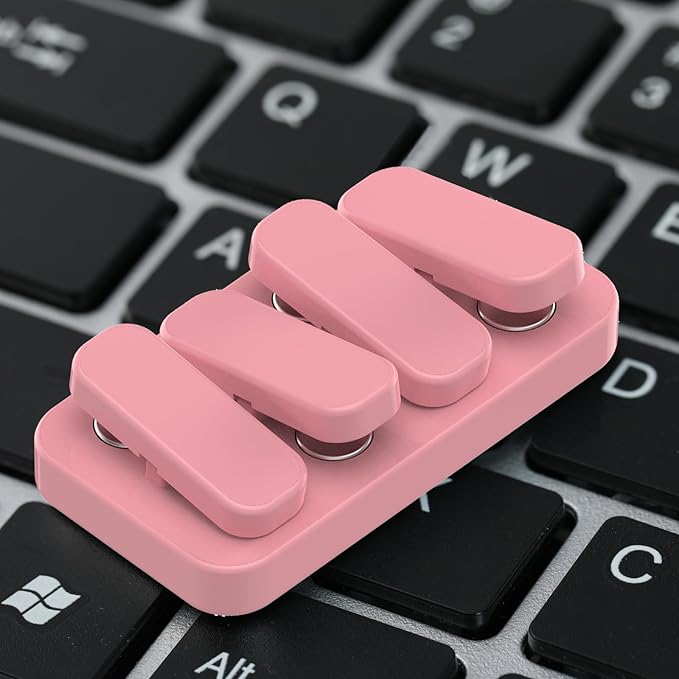 Metal Fidget Slider EDC Fidget Clicker Fidget Toys Adults (Light Pink)