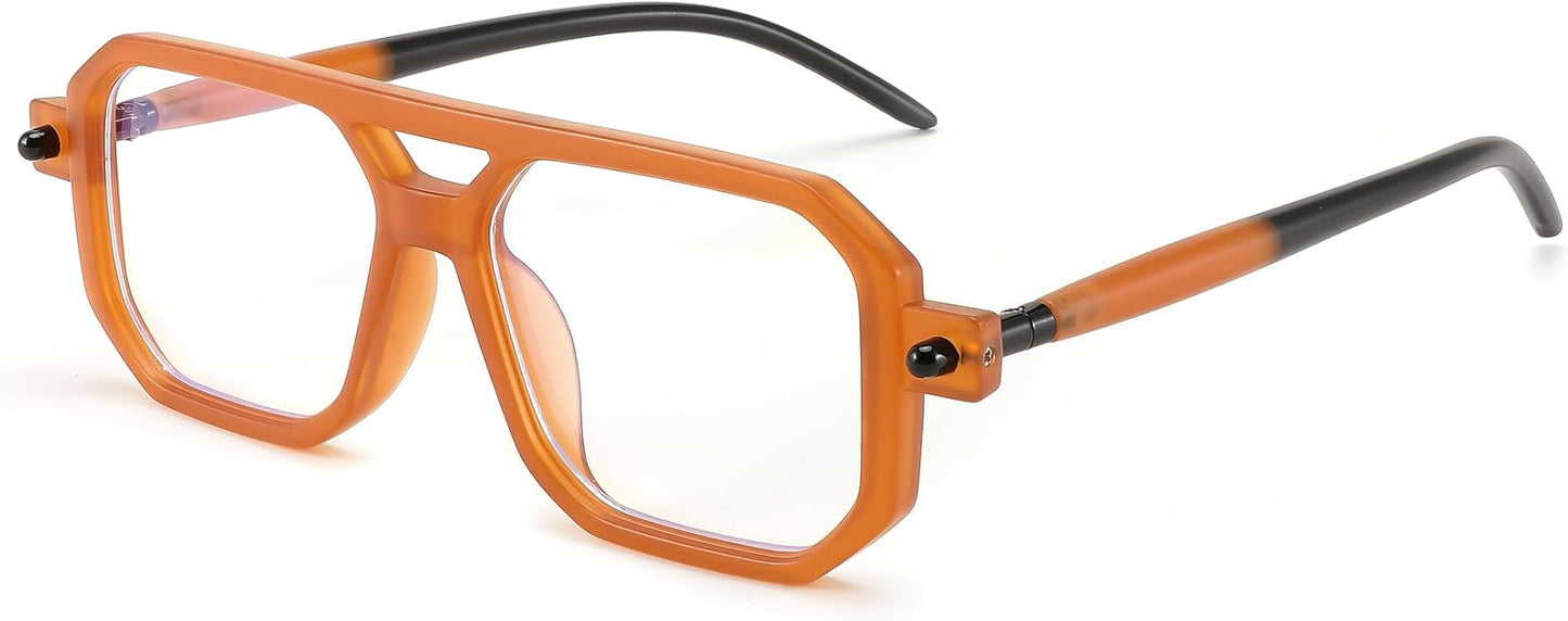 FEISEDY Vintage Square Blue Light Blocking Glasses Women Men 70s Flat Aviator Glasses Computer Anti Glare B0062