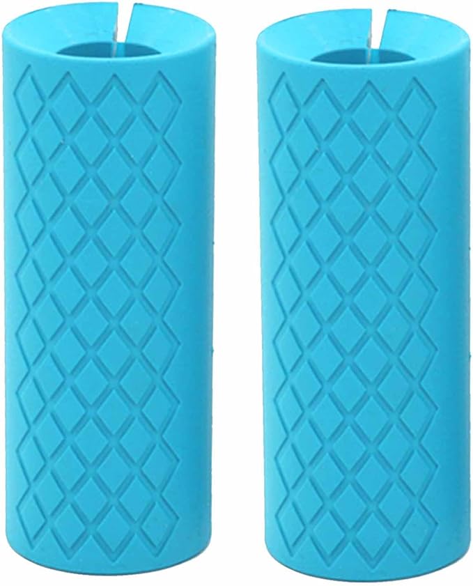 Thick Dumbbell & Barbell Grips for Weightlifting - High-Density Silicone Rubber, Non-Slip Gym Grips for Muscle Growth, Hand Stress Relief, Arm Blaster Adapter (1 Pair)