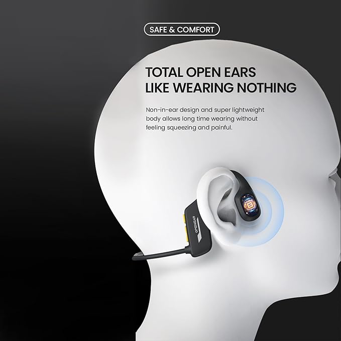 Bone Conduction Headphones IP68 Swimming Waterproof Dustproof Sweatproof MP3 Player Headset Underwater Music Player 8GB 1000 Songs, Open-Ear Wireless Earphones Bluetooth 5.3 with Mic - Blue