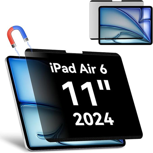 Magnetic Privacy Filter Compatible with iPad Air 6th 11 Inch 2024, Removable Anti Glare Blue Light Privacy Screen Privacy Screen Privacy Screen