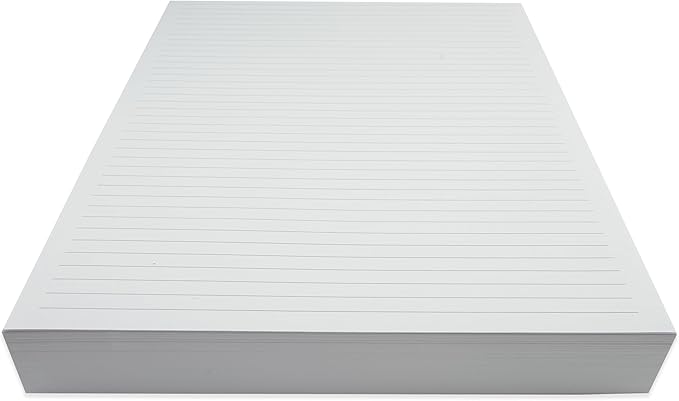 Lined Loose Leaf Paper, 160 GSM Thickness, 160 Sheets/320 Pages, Letter Size (8.5 x 11 inch), 7 mm College-Ruled Spacing, Note-Taking, Calligraphy, Binder Filling, Journaling, White, Unpunched Refill