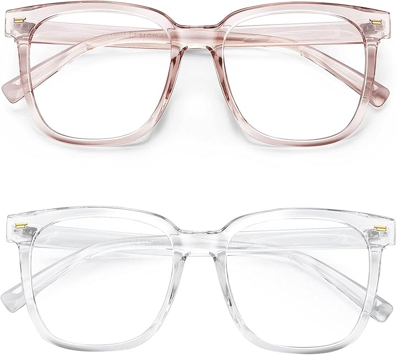 PANNER Oversized Square Blue Light Blocking Glasses for Women Men Anti Glare Reduce Eyestrain Computer Glasses