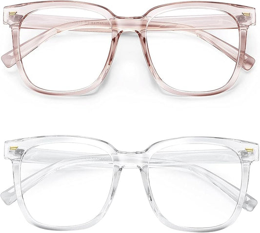 PANNER Oversized Square Blue Light Blocking Glasses for Women Men Anti Glare Reduce Eyestrain Computer Glasses