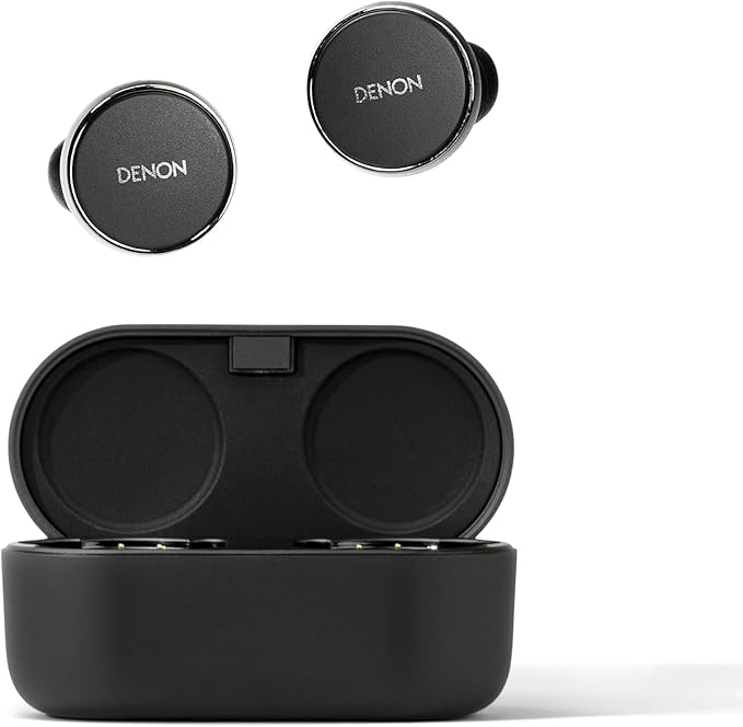 Denon PerL Pro True Wireless Earbuds - Adaptive Active Noise Cancelling, Personalized Sound with Masimo Adaptive Acoustic Technology, Spatial Audio, Long-Lasting Battery, Wireless Charging, Black
