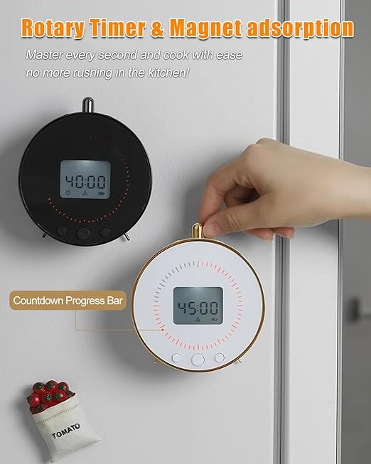 Digital Kitchen Timer with Infrared Thermometer, Large LED Display Magnetic Countdown Count-Up Timer for Classroom Cooking Baking Studying Teaching