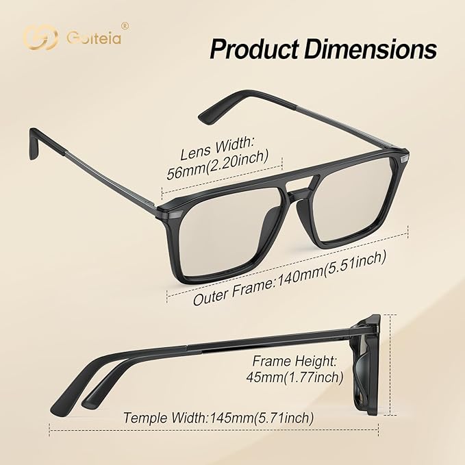 Goiteia Blue Light Glasses Men Women – Retro 70s Gaming Glasses for Anti Eyestrain, Comfortable for All-Day Wear