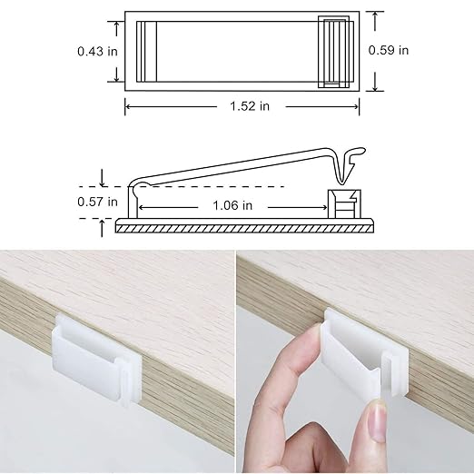 50Pcs Self Adhesive Cable Management Clips,Cable Organizers Wire Clips Cord Holder for PC Laptop Ethernet Cable Desktop Home Office(1.52’’ x 0.59’’ x 0.57’’,White)