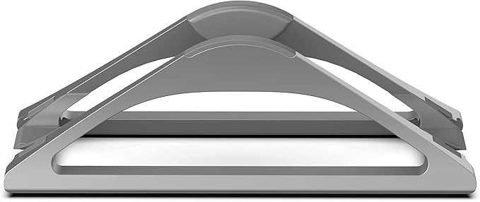 HumanCentric Vertical Laptop Stand for Desks in Space Grey, Upright Adjustable Holder to Dock Apple MacBook, MacBook Pro, and Other Laptops to Organize Work & Home Office, Automatic Grip