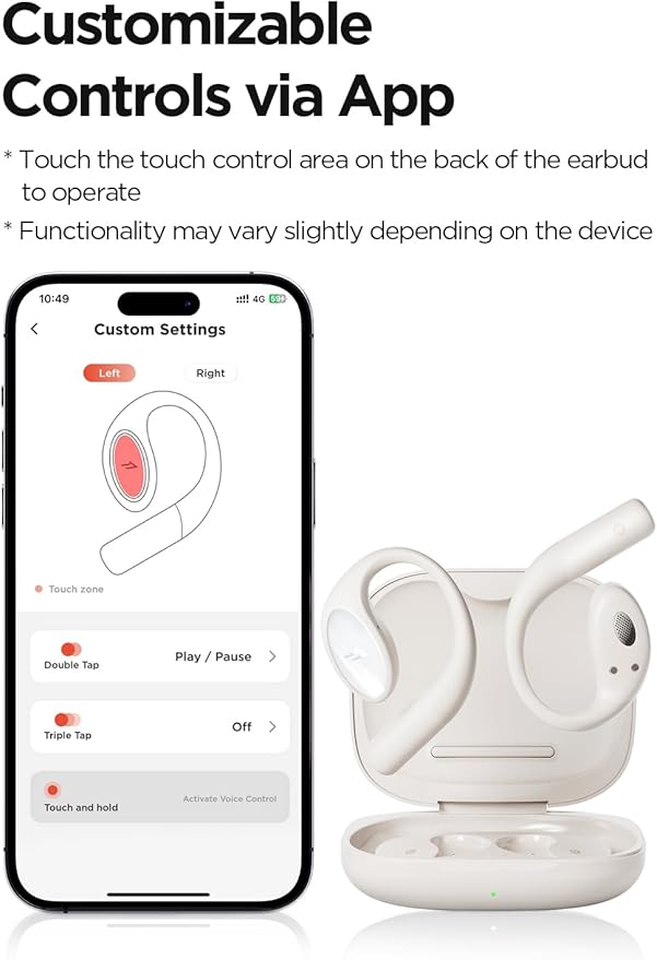 1MORE S51 Open Ear Headphones - Lightweight Secure Fit, Open Ear Earbuds Wireless Bluetooth, 40H Playtime, Bass More+, IPX5 Waterproof, Clear Calls, Game Mode