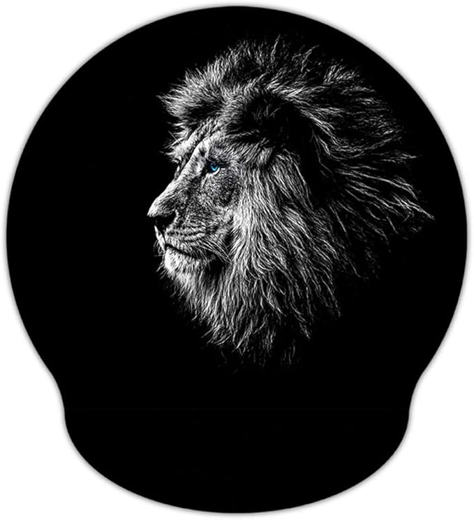 RICHEN Memory Foam Mouse Pad with Wrist Support,Ergonomic Mouse Pad with Wrist Rest,Non-Slip Rubber Base for Computer Laptop & Mac,Lightweight Rest for Home,Office & Travel (Lion)