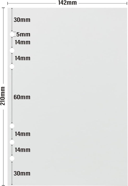 A5 Loose Leaf Refill Paper, 135 Sheets Plain White Planner Refills, 6-Ring Binder Compatible, 100GSM Insert Papers for Notebooks, School, Office, College Notes, Journaling & Printing