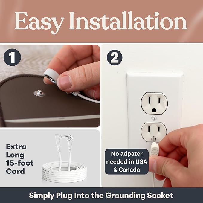 GAYA Grounding Mat for Feet, Sleep Improvement, Back Pain Relief, Muscle Relaxation & Stress, Earthing Pads for Bed, Ground for Desk, Earth Mats, Bedding Pad (24''X16'')