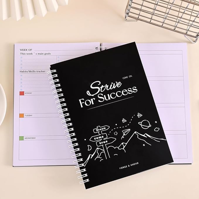 icceemee Undated Weekly Monthly Planner with Tabs, Hardcover Weekly and Monthly Calendar Planner Daily Planner with Tabs, Student Teacher School Family Planner