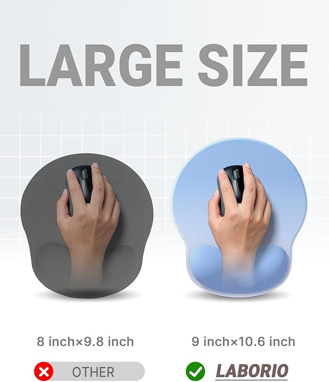 Ergonomic Mouse Pad Wrist Support, Comfortable Mouse Pad Wrist Rest, Relieve Wrist Pain Gel Mouse pad, Non-Slip Rubber Base Mousepad for Laptop, Computer(Gradient Blue)