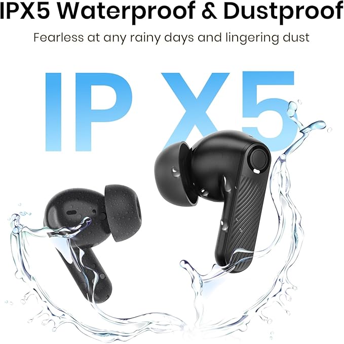 Wireless Earbuds 5.4 Bluetooth Headphones 100H Bluetooth Earbuds Active Noise Cancelling Earphones in-Ear Earbud with 4 ENC Noise Cancelling Mic IP5 Waterproof Earphones for Android iOS