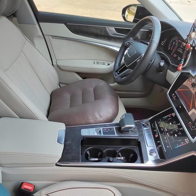 seat Cushions for Office Chairs/with Carry Handle Adult Booster Seat Cushion Imitation PU Breathable Fabric Effectively Increase The Field of View by 12cm/4.7in/Extra Thick Large Seat Cushion/Brown