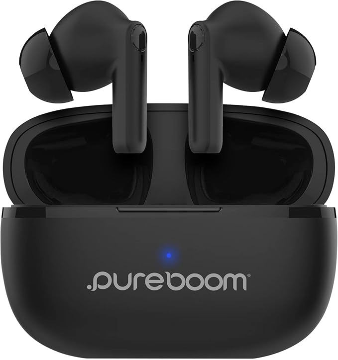 PureGear PureBoom Wireless Earbuds for Enhanced Sound, Touch Control Stereo Headphones in Ear Built-in Mic for iPhone/Android Phones/TV/Laptops, More Devices