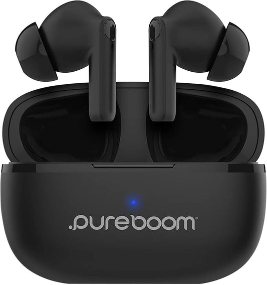 PureGear PureBoom Wireless Earbuds for Enhanced Sound, Touch Control Stereo Headphones in Ear Built-in Mic for iPhone/Android Phones/TV/Laptops, More Devices