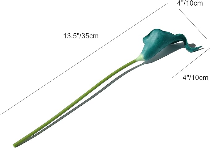 Mandy's PU Teal Calla Lily Artificial Flowers 20 Stems 13.5in Faux Realistic Centerpiece DIY Bridal Bouquet Home Décor