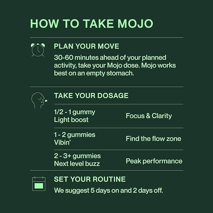 Mojo Focus Gummies with Lion’s Mane, Panax Ginseng, Ginger Root, Cordyceps, SAM-e, and Nootropics, Energy and Focus Supplement, Vegan, Strawberry Tangerine (20 Count - Pack of 1)