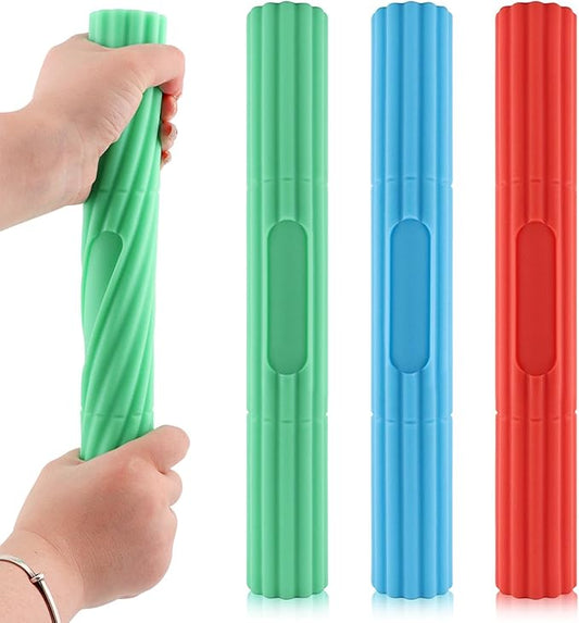 3 Pcs Flex Resistance Bars,Twist Obstruction Hand Grip Strength Trainer Resistance Bars for Golfers Elbow Tendonitis Wrist and Forearms Pain Relief(Light green Blue Orange)