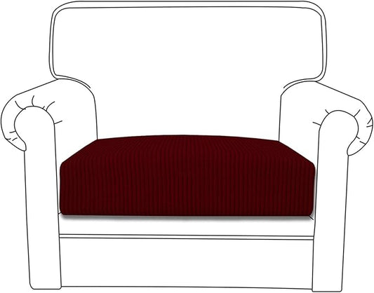 Easy-Going Stretch Chair Cushion Cover Sofa Cushion Furniture Protector Sofa Seat Sofa Slipcover Sofa Cover Soft Flexibility with Elastic Bottom(Chair Cushion, Wine)