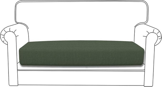 Easy-Going Stretch Loveseat Cushion Cover Sofa Cushion Furniture Protector Sofa Seat Sofa Slipcover Sofa Cover Soft Flexibility with Elastic Bottom(Loveseat Cushion, Olive Green)