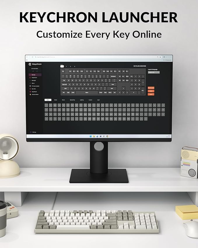 Keychron C2 Pro Wired Mechanical Keyboard with 8K Hz Polling Rate, Full Size Custom RGB Backlit Hot-Swappable, Non-Shine Through PBT Keycaps Compatible with Mac Windows Linux