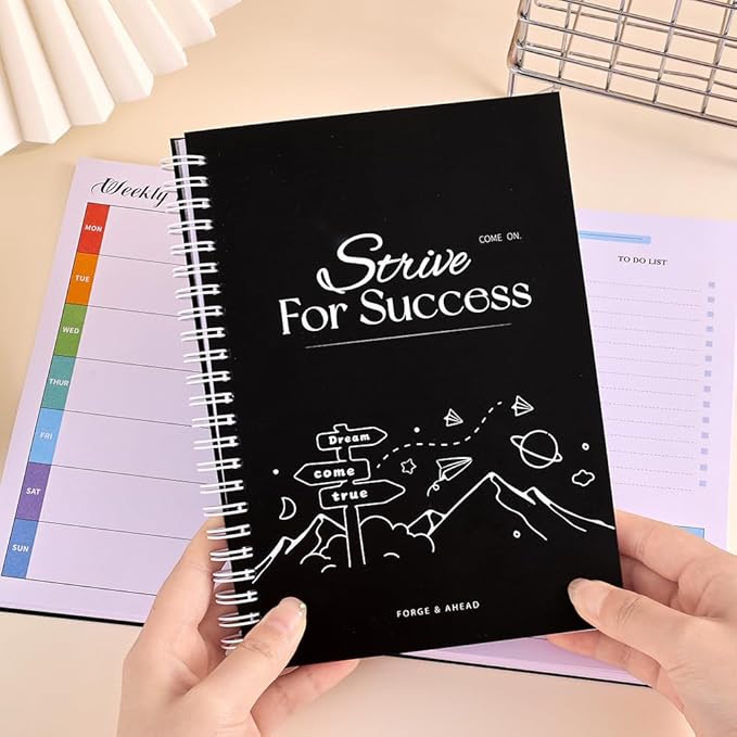 icceemee Undated Weekly Monthly Planner with Tabs, Hardcover Weekly and Monthly Calendar Planner Daily Planner with Tabs, Student Teacher School Family Planner