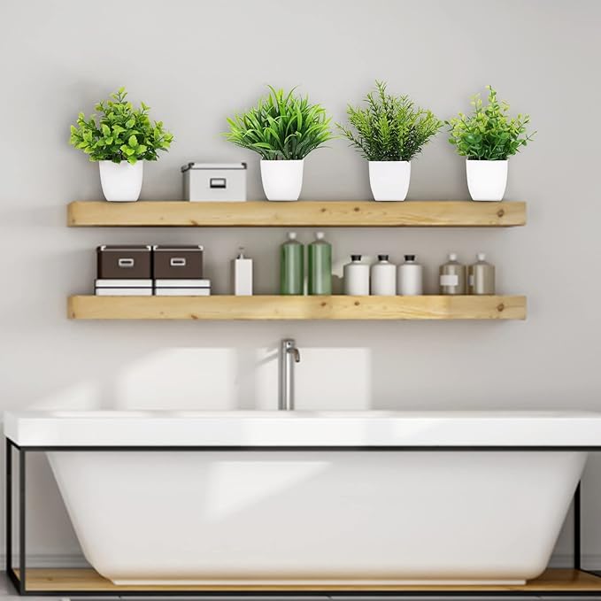 4 Pot Small Fake Plant Flowerpot Artificial Plastic Eucalyptus Plant Wheat Grass Shrub Plant Indoor Desk Coffee Table Bathroom Bedroom Home Decoration (4)