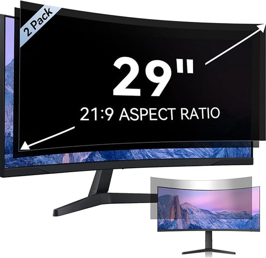 [2 Pack] 29 Inch Computer Privacy Screen for 21:9 Aspect Ratio Widescreen Monitor, Eye Protection Anti Glare Blue Light Computer Monitor Privacy Filter, Removable Anti-Scratch 29in Protector Film