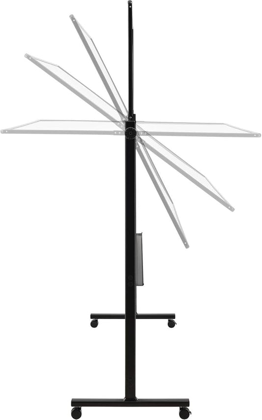 Global Industrial Rolling Magnetic Dry Erase Whiteboard, Double Sided Reversible, 72 x 48, Black Frame