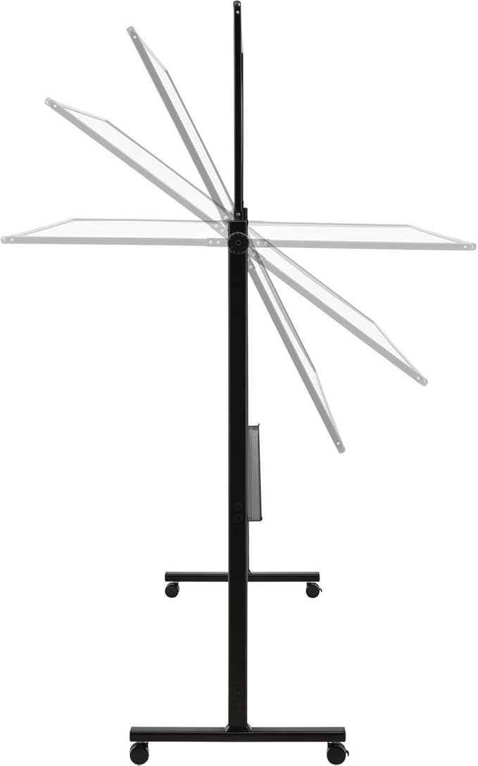 Global Industrial Rolling Magnetic Dry Erase Whiteboard, Double Sided Reversible, 96 x 48, Black Frame