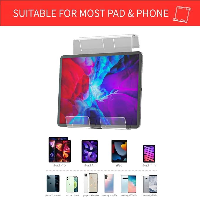 Tablet Holder Compatible with Peloton Bike & Plus & Tread & Row, Holder for iPad, Tablet Stand Compatible with Myx Fitness Bike, Mount for Kindle and eReader, Accessories for Home Gym