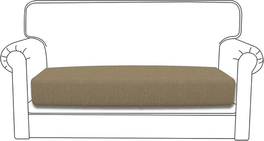 Easy-Going Stretch Loveseat Cushion Cover Sofa Cushion Furniture Protector Sofa Seat Sofa Slipcover Sofa Cover Soft Flexibility with Elastic Bottom(Loveseat Cushion, Tan)