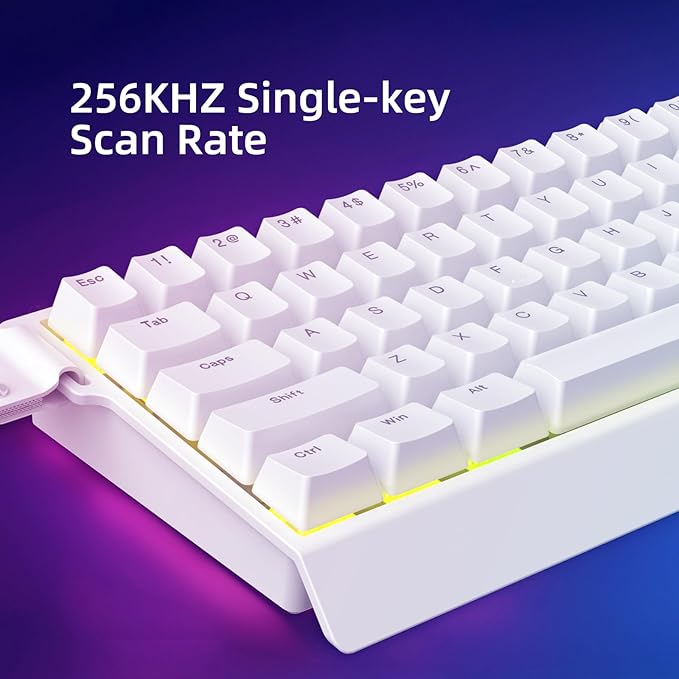 IROK Mer68 SE Wired 68 Keys, Magnetic Switch Mechanical Keyboard, 8KHZ Polling Rate/Latency As 0.125MS/64KHZ All Keys Scan Rate/ARGB, Hot Swappable Gaming Keyboard(White)