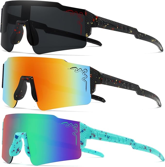 1/2/3 pcs Youth Baseball Glasses Boys Girls UV400 Kids Teen Sunglasses Child Young Men Women Football Eyewear