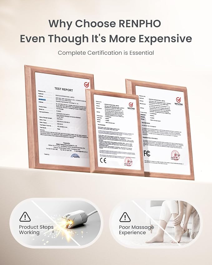 RENPHO Foot Massager Machine [2025 Upgraded], Shiatsu Foot Massager with Heat, Plantar Fasciitis Massager, True Feet Massage, Birthday Gifts for Women Mom Men Dad, Fits Up to Size 13