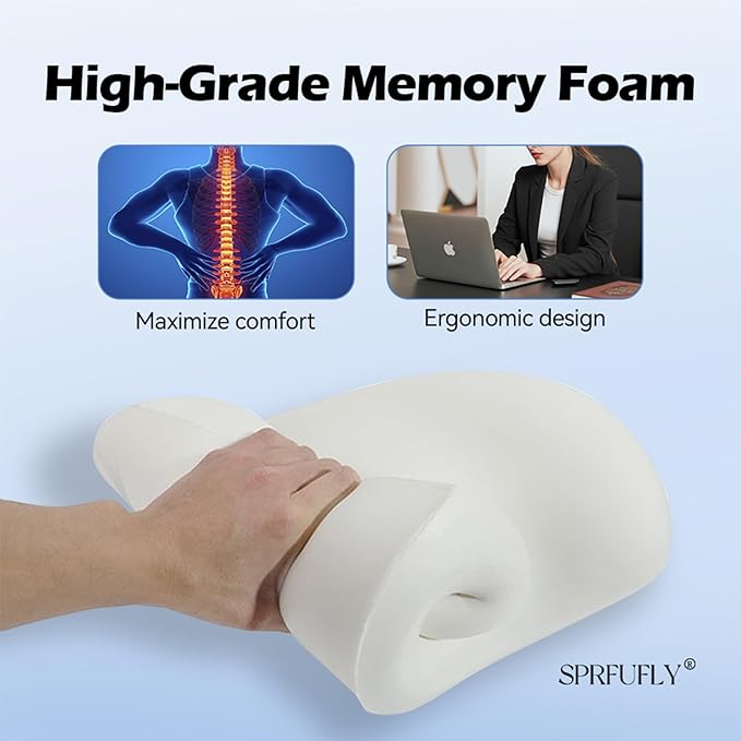 Really Supportive Lumbar Support Pillow for Car, 100% Memory Foam Lumbar Pillow with Breathable Removable Cover, Ergonomic Design - Back Pillow for Car Seat/Back Pain Relief(Timeless Black, 1PC)