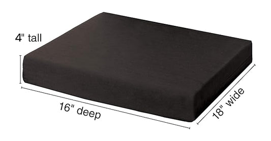 Essential Medical Supply Rehab 1 Foam Cushion - Extra Thick Seat Cushion for Office Chair, Wheelchair, and Car - Provides Additional Support and Pain Relief for Seniors - 18" x 16" x 4"