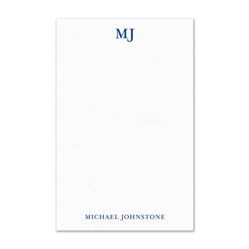 Personalized Notepad with Monogram and Name, Monogrammed Stationery 50 or 100 Sheets Lined or Unlined in Choice of Colors, Tear off Note Pad, Memo Pad, To Do List (Style #3)