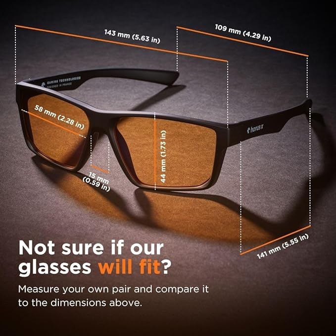 Horus X - Gaming Glasses | Blue Light Blocking Computer Screen Glasses | Anti Fatigue & Eyestrain for Men and Women