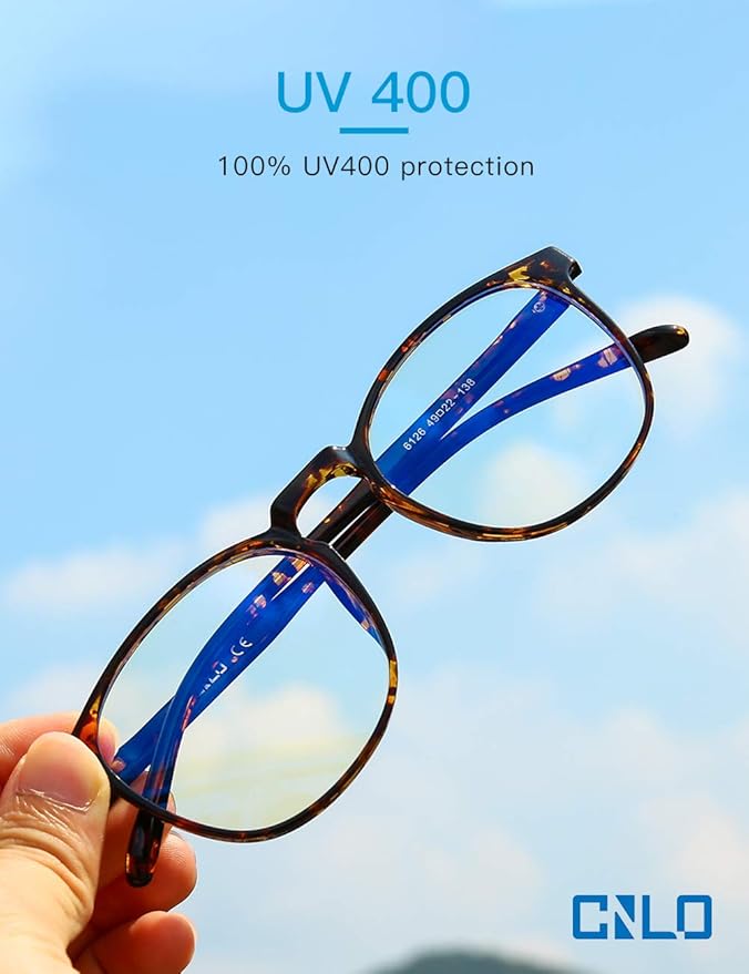 CNLO Blue Light Blocking Glasses Computer Gaming Glasses TV Glasses For UV Protection Anti Eyestrain Lens Lightweight Frame Eyewear Opaque Men/Women (AMBER)